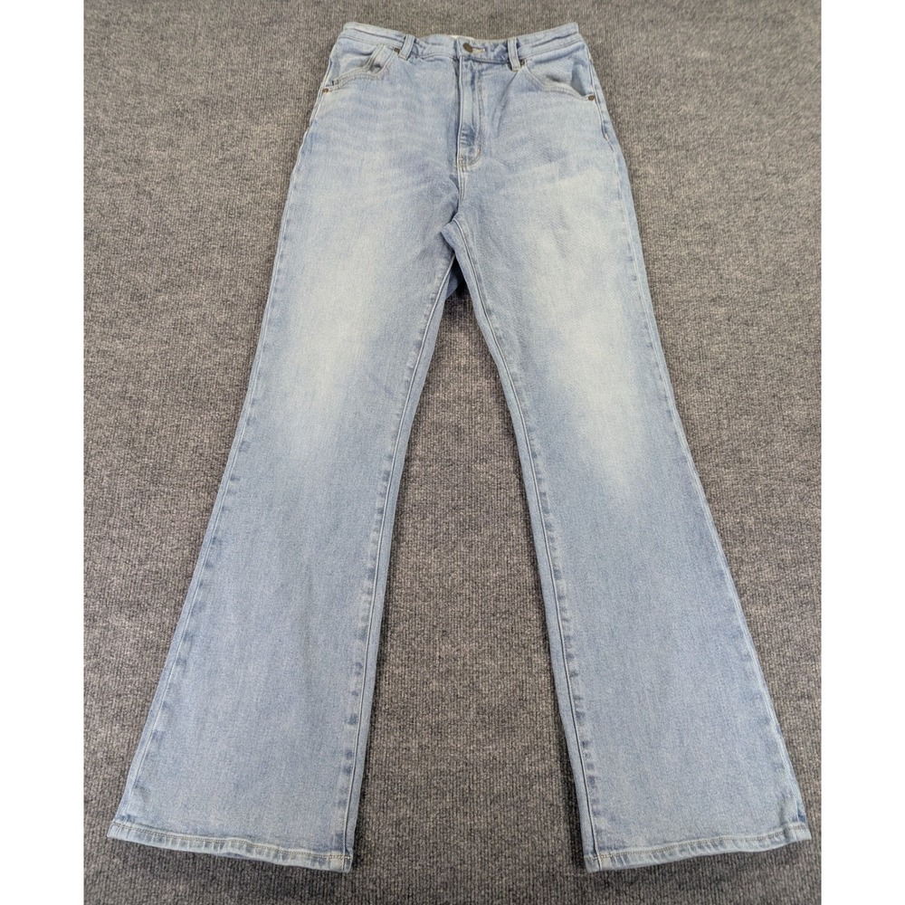Rollas Dusters Bootcut Jeans Light Wash Blue High Rise Organic Cotton Size 31 13